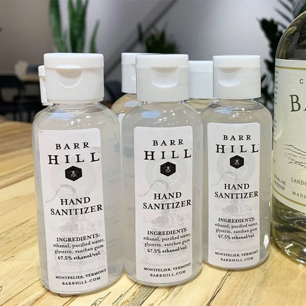 Beauty Shot of locally sourced hand sanitizer.  Supplied by Barr Hill